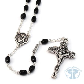 Rosary St. Joseph Black and Silver Rosary