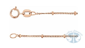 14K Rose Gold 1 mm Beaded Curb Chain