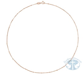 14K Rose Gold 1 mm Beaded Curb Chain