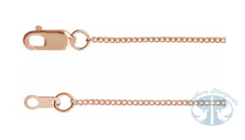 Chains 14K Rose Gold 1 mm Diamond-Cut Curb Chain