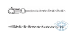 Chains 14K White Gold 1.3mm Diamond-Cut Rope Chain