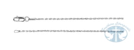 14K White Gold 1.3mm Diamond-Cut Rope Chain