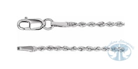 14K White Gold 1.5mm Diamond-Cut Rope Chain