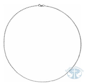 14K White Gold 1.5mm Diamond-Cut Rope Chain