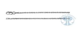 14K White Gold 1.6mm Diamond-Cut Rope Chain