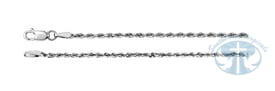 14K White Gold 1.8mm Diamond-Cut Rope Chain