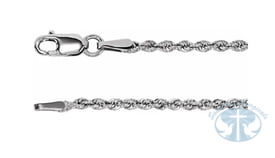 Chains 14K White Gold 1.85mm Diamond-Cut Rope Chain