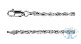 Chains 14K White Gold 2.5mm Diamond-Cut Rope Chain