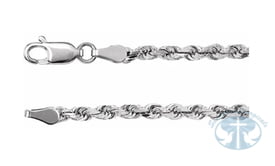 Chains 14K White Gold 2.8mm Diamond-Cut Rope Chain