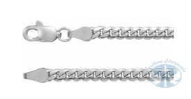 Chains 14K White Gold 3.3 mm Cuban Link Curb Chain