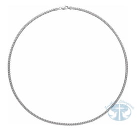 14K White Gold 3.3 mm Cuban Link Curb Chain