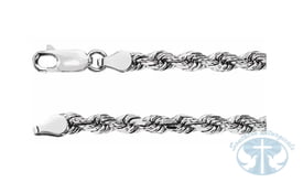 Chains 14K White Gold 3.9mm Diamond-Cut Rope Chain