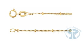 Chains 14K Yellow Gold 1 mm Beaded Curb Chain