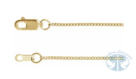 14K Yellow Gold 1 mm Diamond-Cut Curb Chain