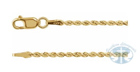 14K Yellow Gold 1.6mm Diamond-Cut Rope Chain