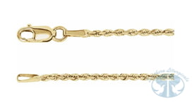 14K Yellow Gold 1.6mm Diamond-Cut Rope Chain