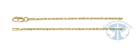 14K Yellow Gold 1.6mm Diamond-Cut Rope Chain