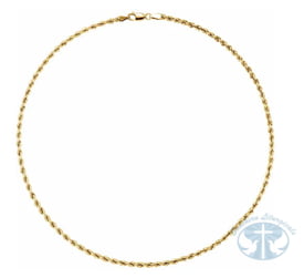 14K Yellow Gold 3mm Diamond-Cut Rope Chain