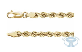 Chains 14K Yellow Gold 3.9mm Diamond-Cut Rope Chain