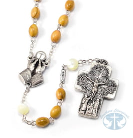 The Holy Mass Rosary- Olivewood and Mother of Pearl
