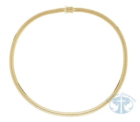 18K Yellow Gold 6.2 mm Diamond-Cut Curb 20&quot; Chain