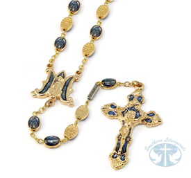Rosary Miraculous Medal Gold Enamel Rosary