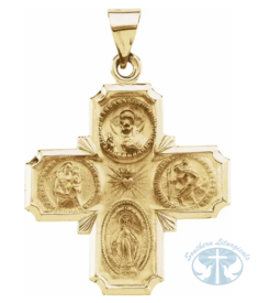 Necklace/Pendant Hollow Four-Way Cross Medal