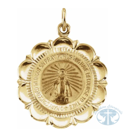 Miraculous Medal 14K Yellow Gold