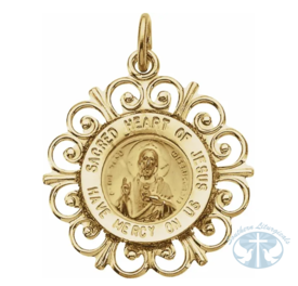 Sacred Heart of Jesus Medal 14K Yellow