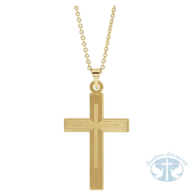 14K Gold Yellow Cross 18" Necklace