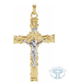 Necklace/Pendant Crucifix Pendant 14K Yellow/White Gold