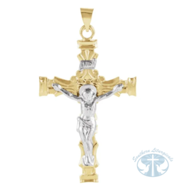 Necklace/Pendant Crucifix Pendant 14K Yellow/White Gold 43.5x 29.5 mm