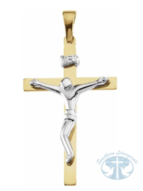 Crucifix Pendant 14K Yellow/White Gold 28.5x19 mm