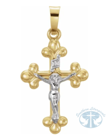 Necklace/Pendant Crucifix Pendant 14K Yellow & White Gold