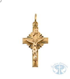 Necklace/Pendant Hollow Crucifix Pendant 14K Yellow Gold 15x10 mm