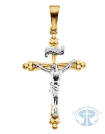 Necklace/Pendant Crucifix Pendant 14K Yellow/White gold 24.2x16.2 mm