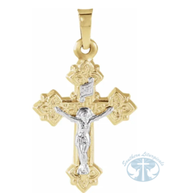 Necklace/Pendant Hollow Crucifix Pendant 14K Yellow/White Gold