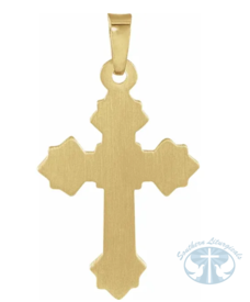 Hollow Crucifix Pendant 14K Yellow/White Gold