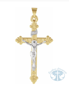 Necklace/Pendant 14K Yellow/White Gold Hollow Crucifix Pendant