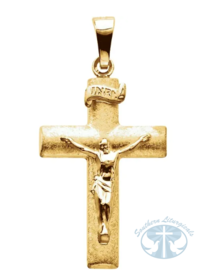 Necklace/Pendant Hollow Crucifix Pendant 14K Yellow 35.4x16 mm