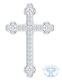 14K White Gold Diamond Cross Pendant 22.2 x14.6 mm