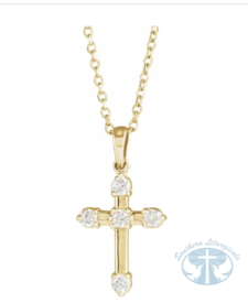 Necklace/Pendant Natural Diamond Cross 16-18" Necklace