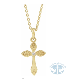 Necklace/Pendant Natural Diamond Cross 16-18" Necklace | Religious Jewelry