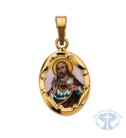 Necklace/Pendant Sacred Heart of Jesus Hand-Painted Porcelain Pendant