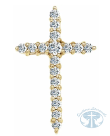 Necklace/Pendant Natural Diamond Cross Pendant 14K Yellow Gold 1/3 CTW