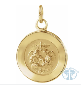 Necklace/Pendant Round Baptismal Medal Pendant 14K Yellow gold