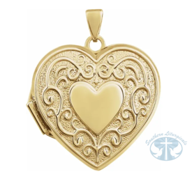 Necklace/Pendant 14K Yellow Gold Engravable Heart Locket