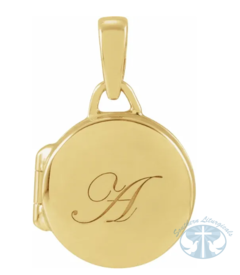 14K Yellow Gold Round Locket Pendant