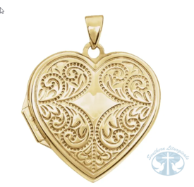 Necklace/Pendant 14K Yellow Gold Engravable Heart Locket