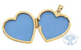 14K Yellow Gold Engravable Heart Locket